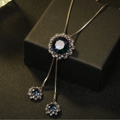 Elegant Streetwear Snowflake Alloy Plating Inlay Artificial Gemstones Women's Sweater Chain