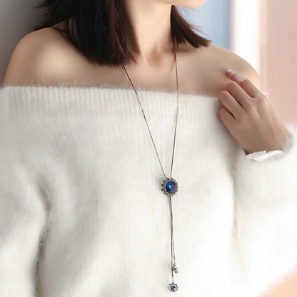 Elegant Streetwear Snowflake Alloy Plating Inlay Artificial Gemstones Women's Sweater Chain