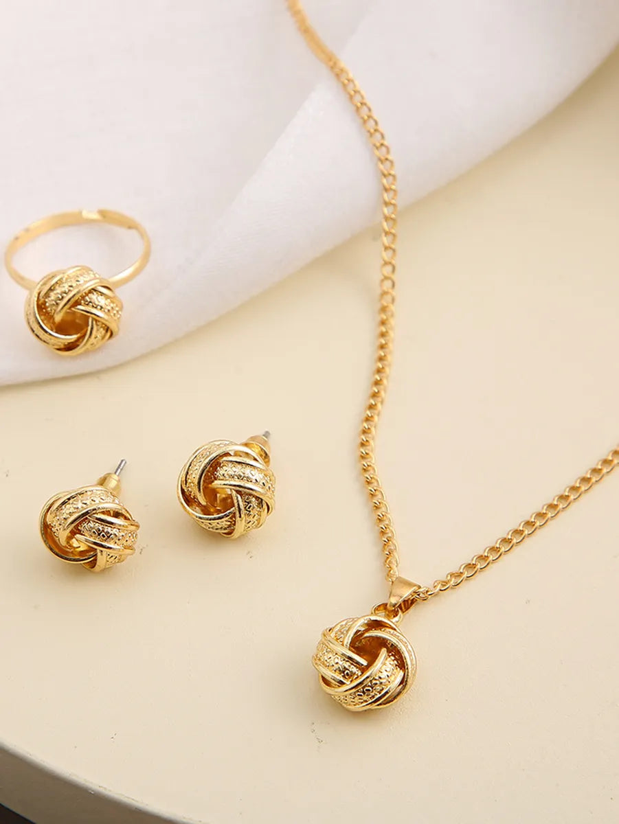 Elegant Streetwear Solid Color Copper Women's Rings Earrings Necklace