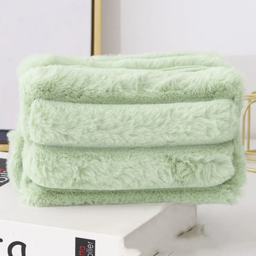 Elegant Streetwear Solid Color Plush Square Makeup Bags