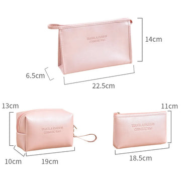 Elegant Streetwear Solid Color Pu Leather Square Makeup Bags