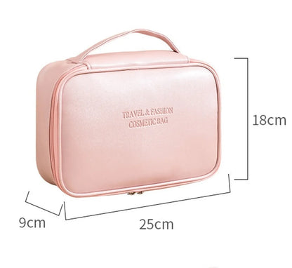 Elegant Streetwear Solid Color Pu Leather Square Makeup Bags