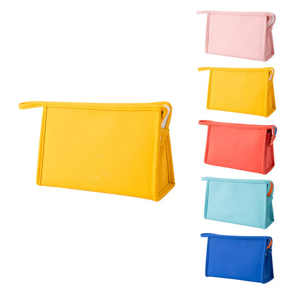 Elegant Streetwear Solid Color Pu Leather Square Makeup Bags