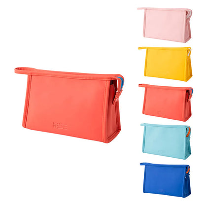 Elegant Streetwear Solid Color Pu Leather Square Makeup Bags