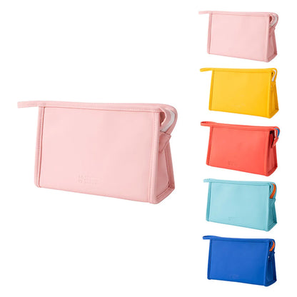 Elegant Streetwear Solid Color Pu Leather Square Makeup Bags