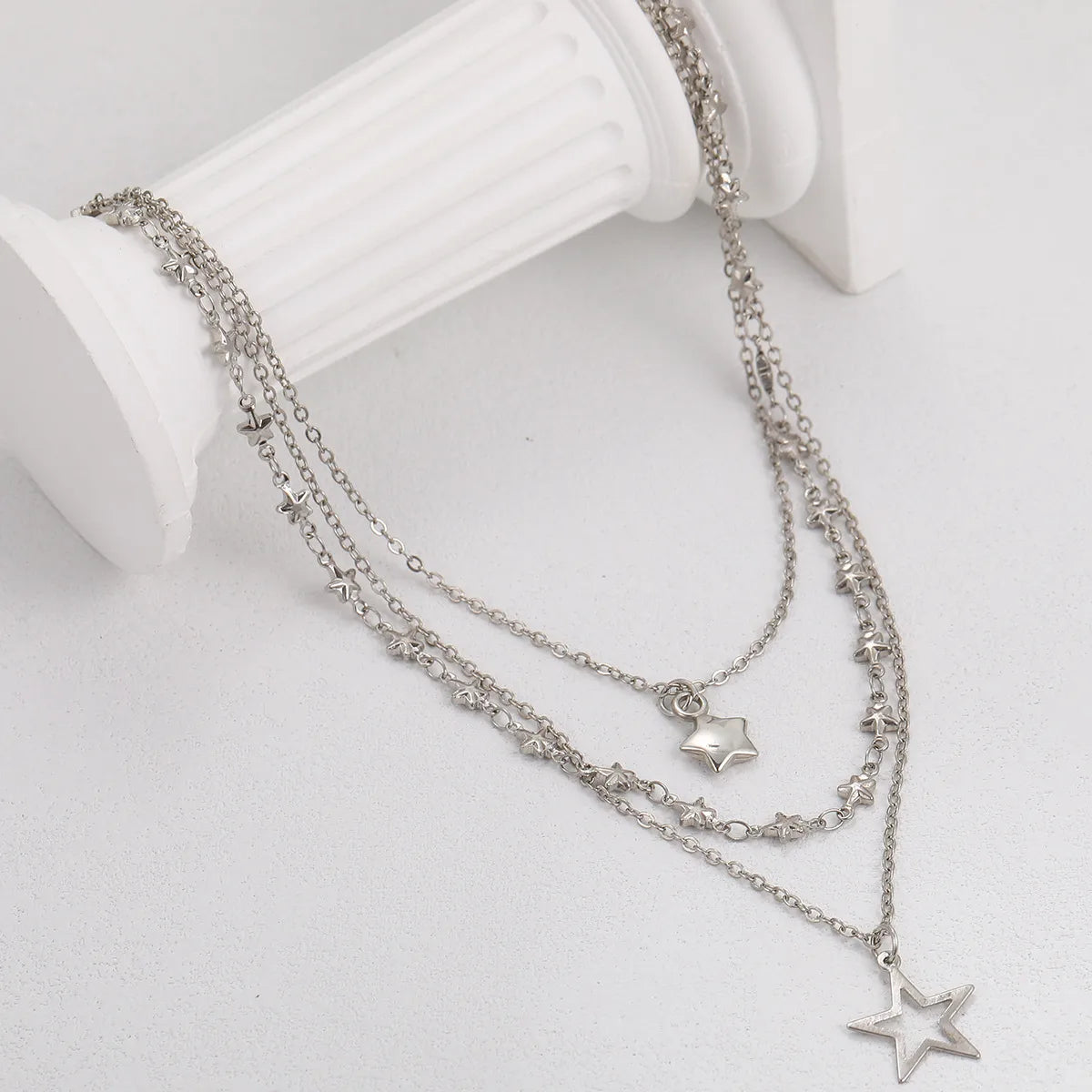 Elegant Streetwear Star Alloy Plating Women'S Layered Necklaces