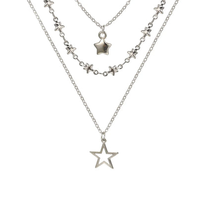 Elegant Streetwear Star Alloy Plating Women'S Layered Necklaces