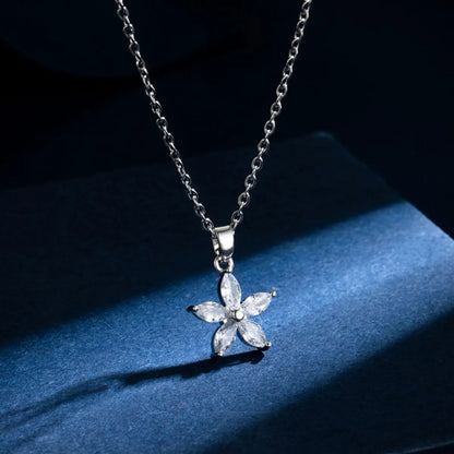 Elegant Sun Butterfly Bow Knot Stainless Steel Titanium Steel Plating Inlay Zircon 18k Gold Plated Gold Plated Pendant Necklace