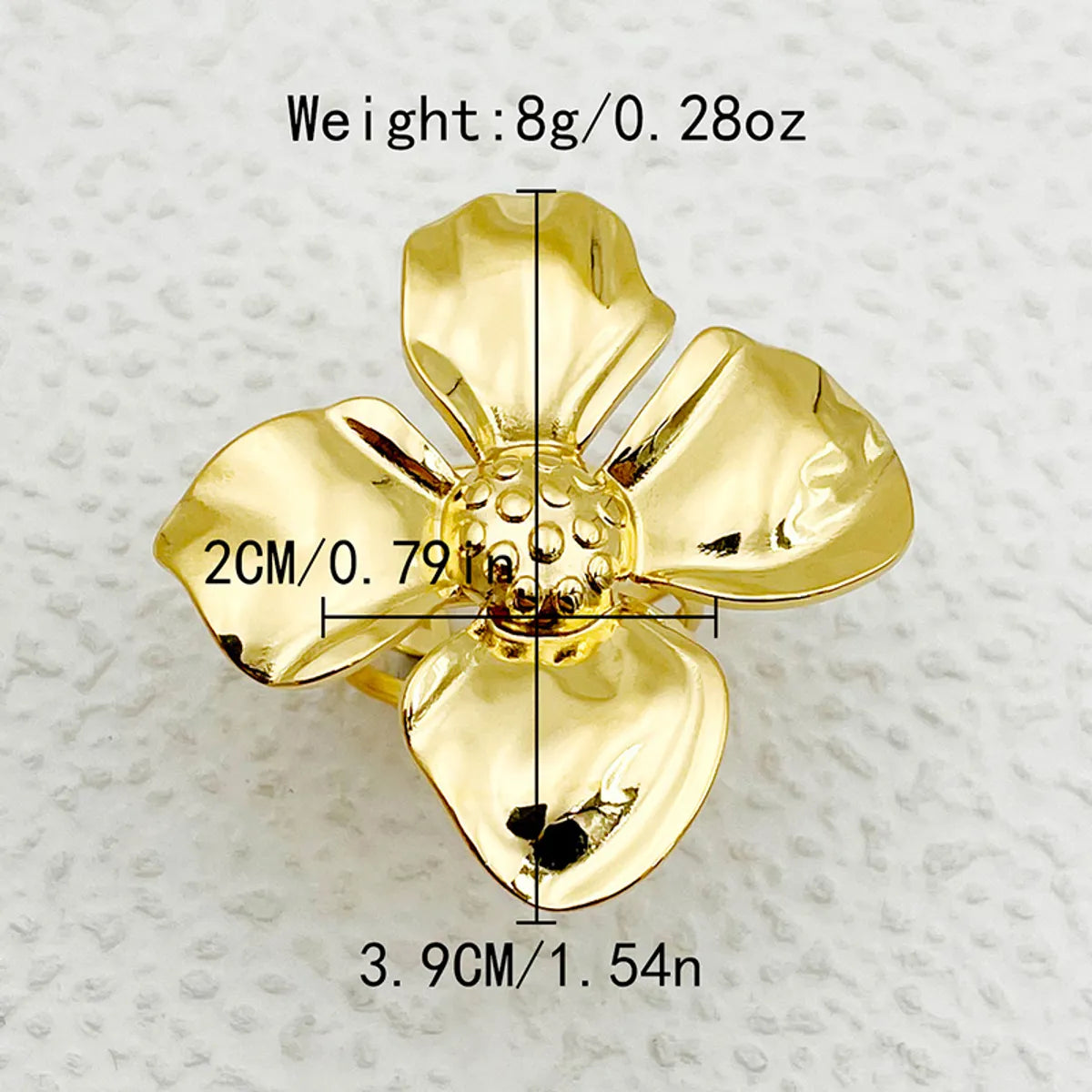 Elegant Sweet Artistic Flower Stainless Steel Plating Gold Plated Open Rings