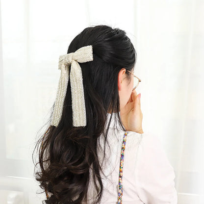 Elegant Sweet Bow Knot Arylic Cloth Hair Clip 1 Piece