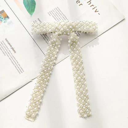 Elegant Sweet Bow Knot Arylic Cloth Hair Clip 1 Piece