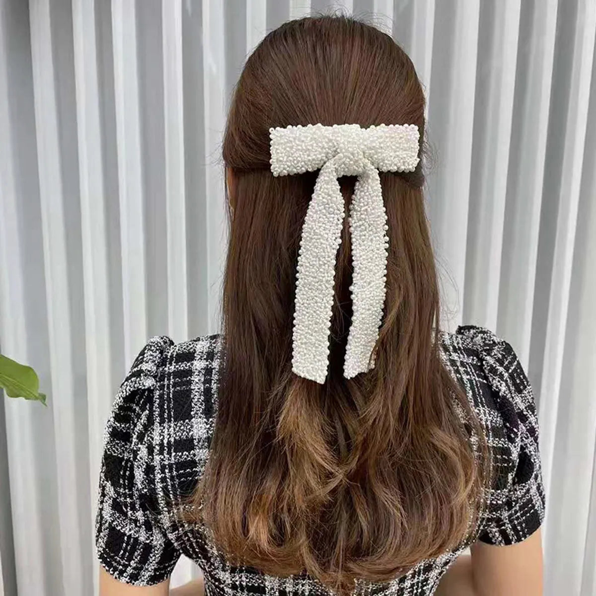 Elegant Sweet Bow Knot Arylic Cloth Hair Clip 1 Piece