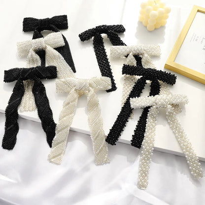 Elegant Sweet Bow Knot Arylic Cloth Hair Clip 1 Piece