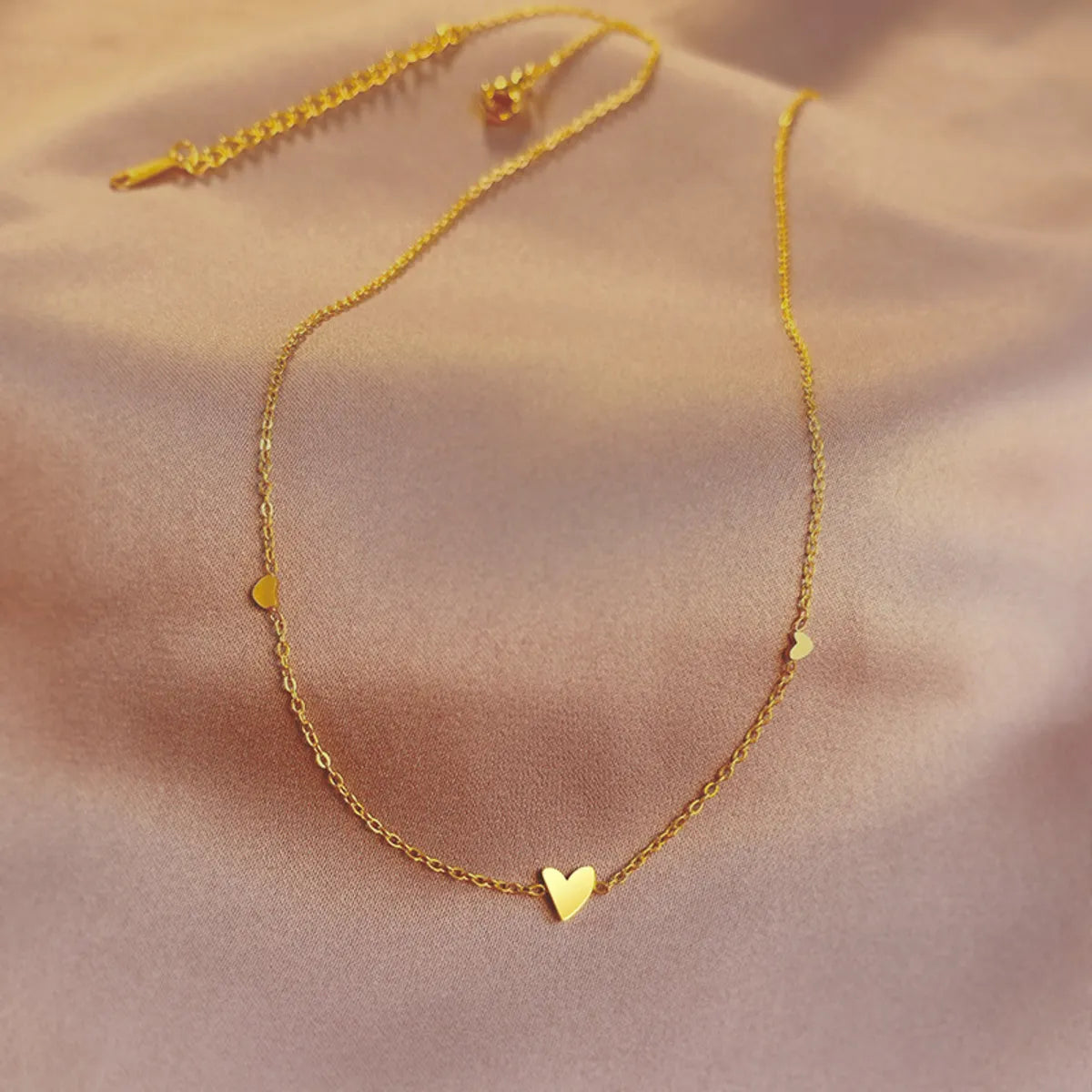 Elegant Sweet Classic Style Heart Shape Stainless Steel Plating Gold Plated Necklace