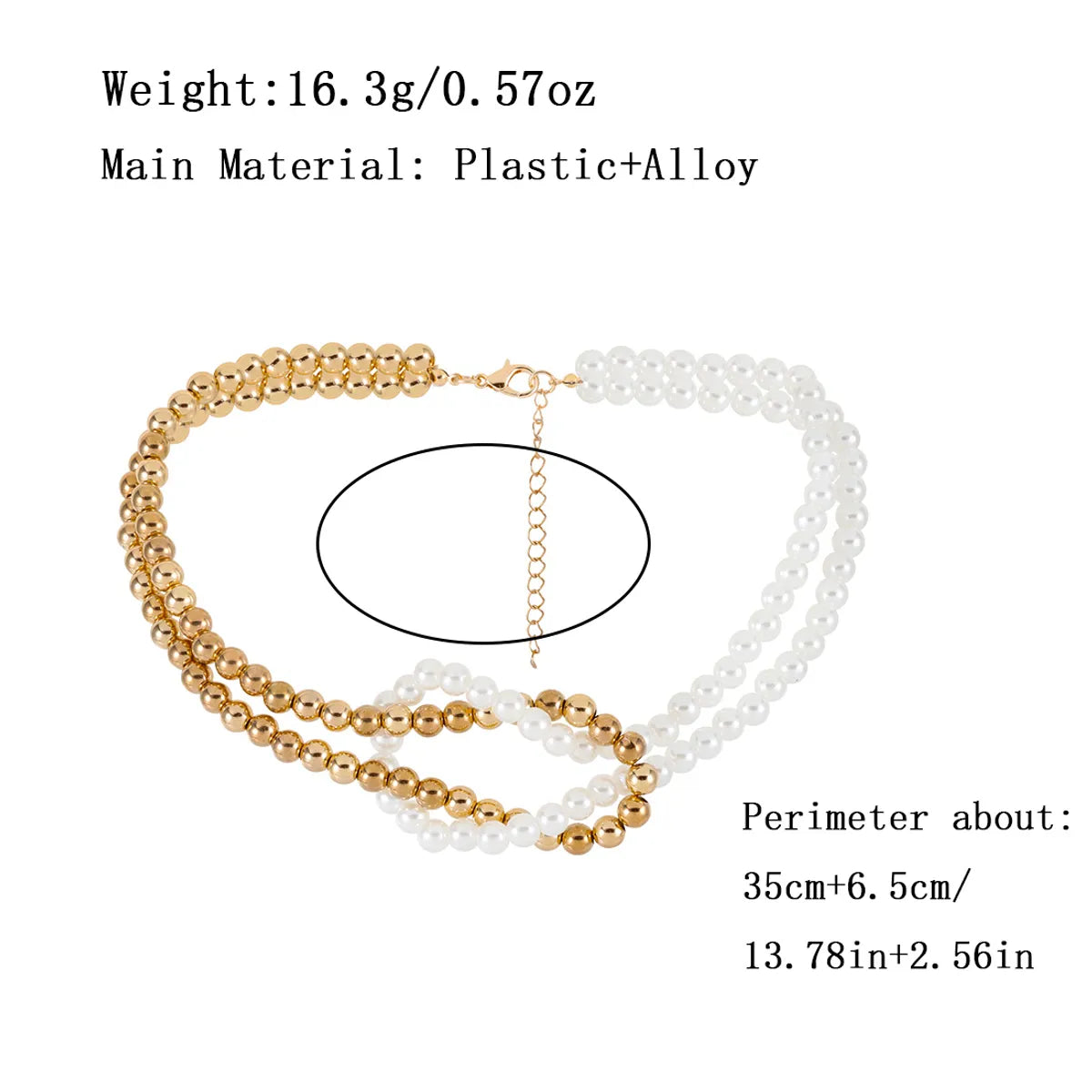 Elegant Sweet Classic Style Round Oval Imitation Pearl Alloy Plastic Wholesale Choker