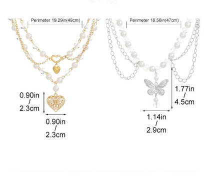 Elegant Sweet Cross Heart Shape Butterfly Alloy Women'S Pendant Necklace