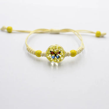 Elegant Sweet Flower Butterfly Glass Women'S Bracelets