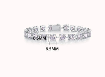 Elegant Sweet Geometric Solid Color Sterling Silver Gra Plating Inlay Moissanite Bracelets