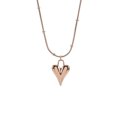 Elegant Sweet Heart Shape Titanium Steel Pendant Necklace