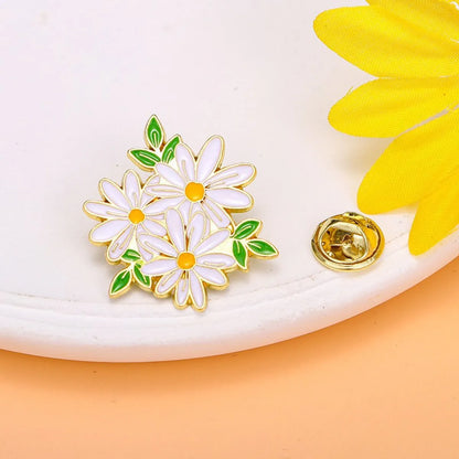 Elegant Sweet Pastoral Flower Alloy Stamping Stoving Varnish Plating Women'S Corsage Brooches Collar Pin