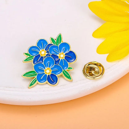 Elegant Sweet Pastoral Flower Alloy Stamping Stoving Varnish Plating Women'S Corsage Brooches Collar Pin