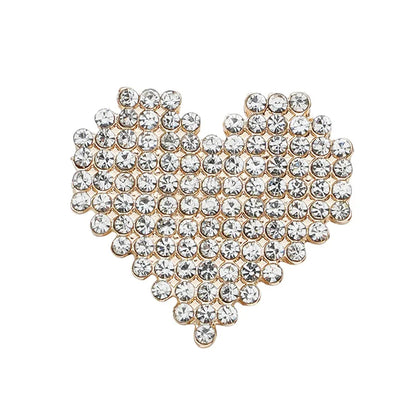 Elegant Sweet Shiny Heart Shape Flower Alloy Inlay Rhinestones Pearl Women'S Brooches