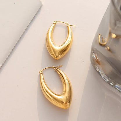 Elegant U Shape Titanium Steel Plating Earrings 1 Pair