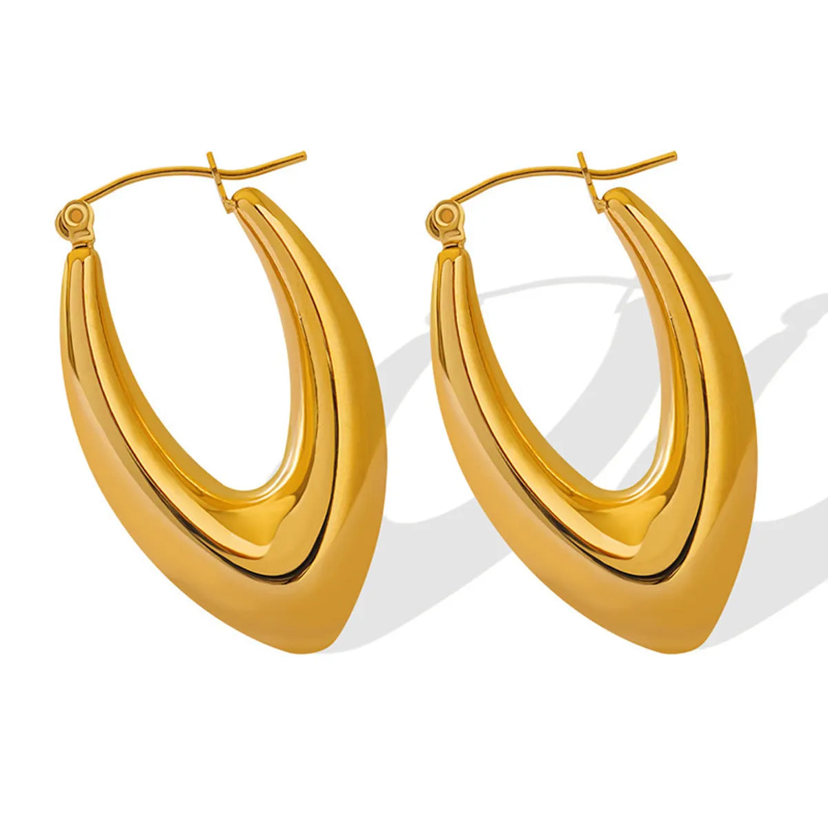 Elegant U Shape Titanium Steel Plating Earrings 1 Pair