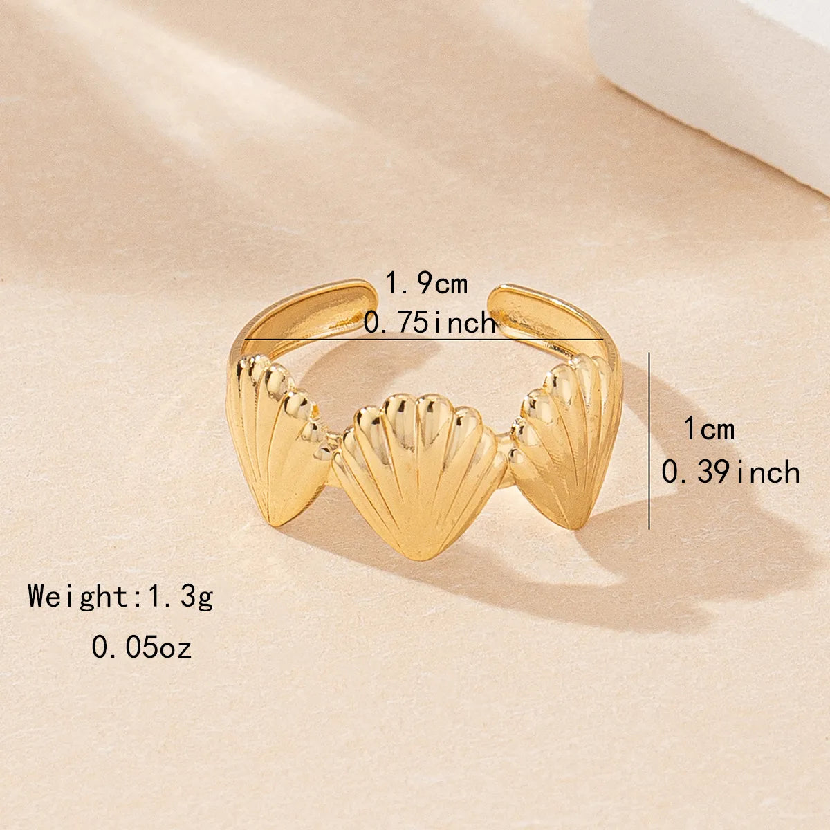 Elegant Vacation Marine Style Shell Iron Women'S Open Rings