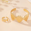 Elegant Vacation Marine Style Shell Iron Women'S Rings Bangle Jewelry Set