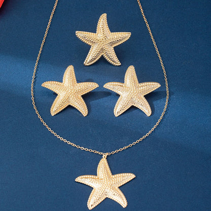 Elegant Vacation Marine Style Starfish Iron Women'S Jewelry Set