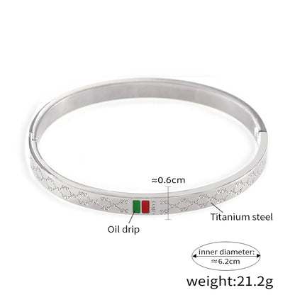 Elegant Vacation Modern Style Circle Titanium Steel Wide Bracelet Bangle In Bulk