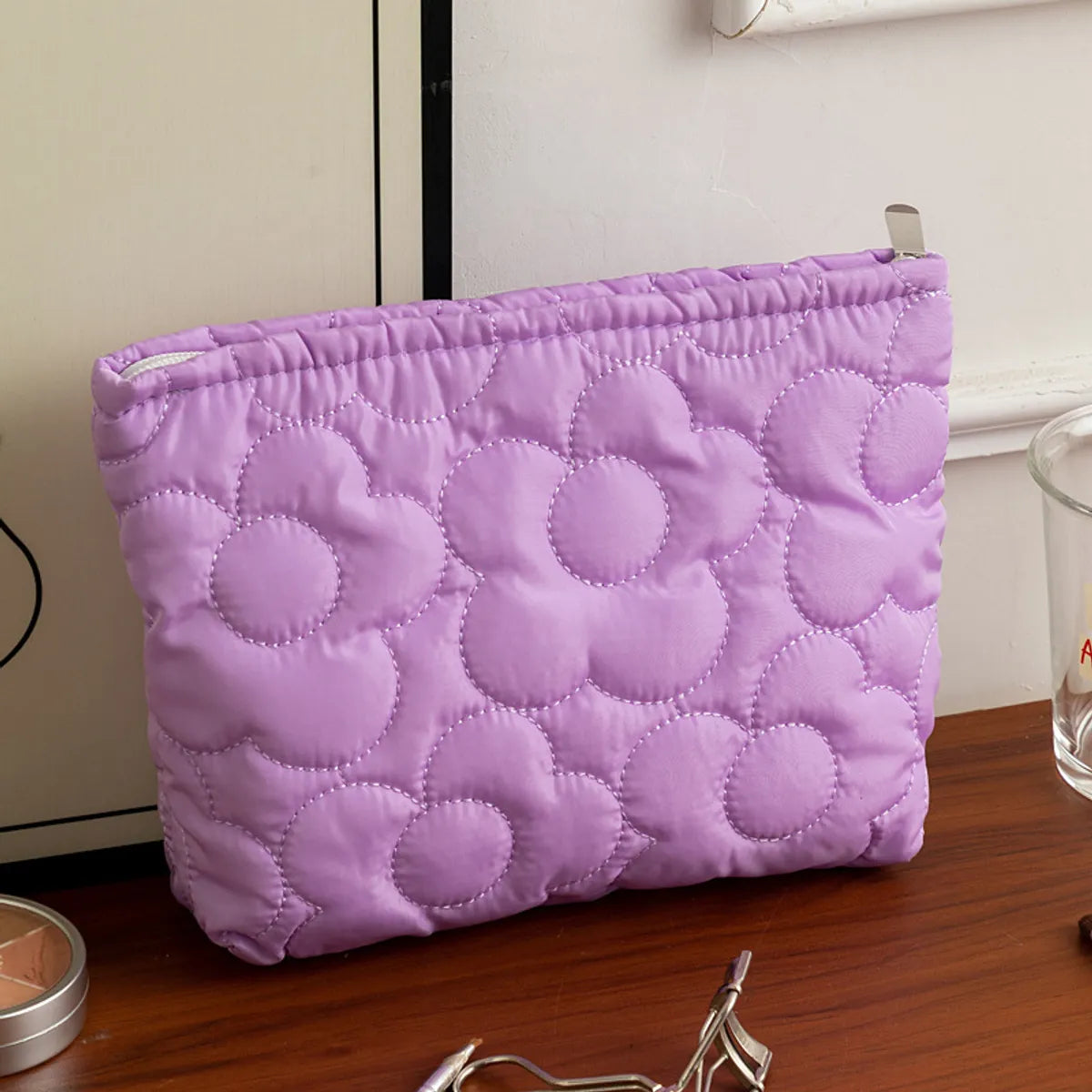 Elegant Vacation Solid Color Polyester Square Makeup Bags