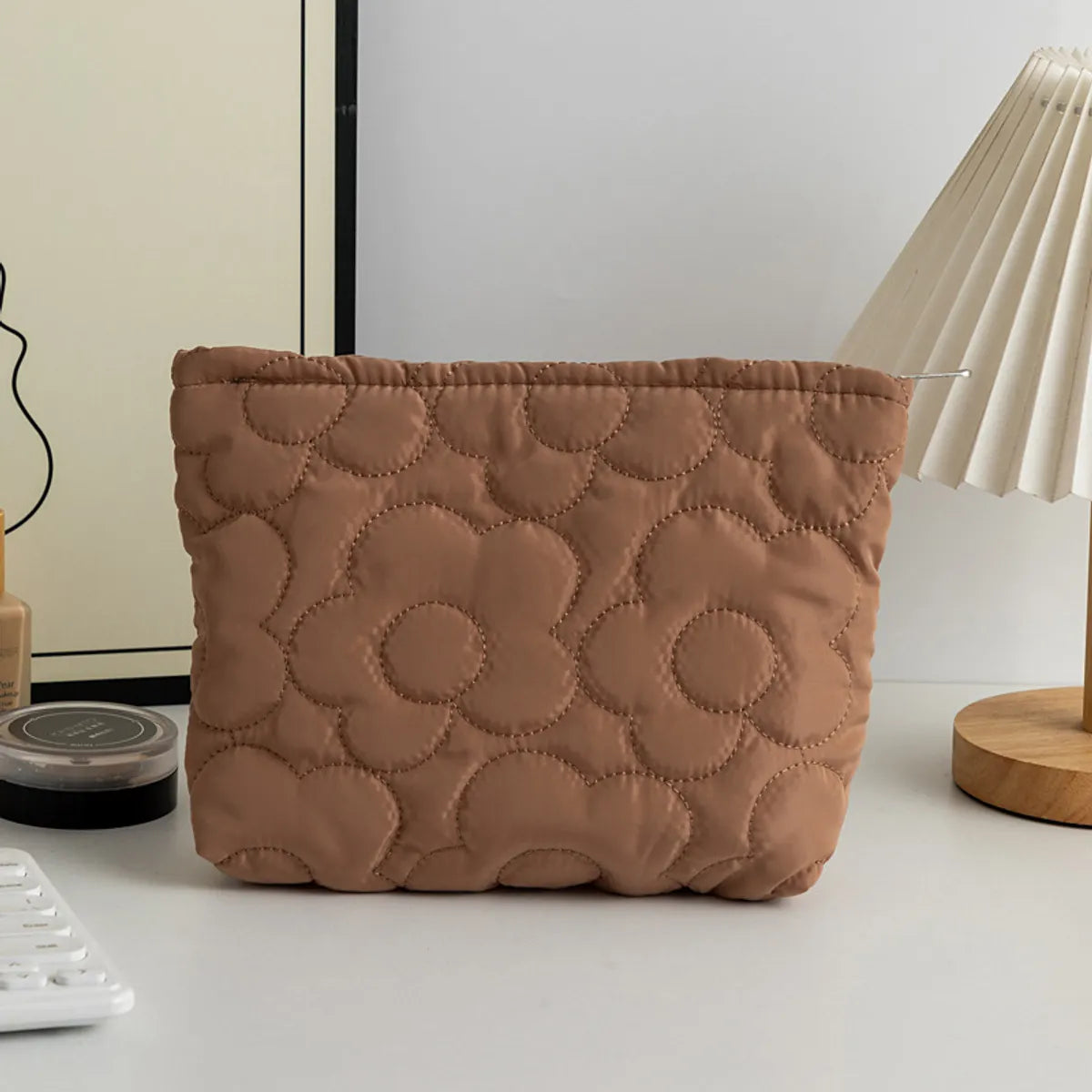 Elegant Vacation Solid Color Polyester Square Makeup Bags