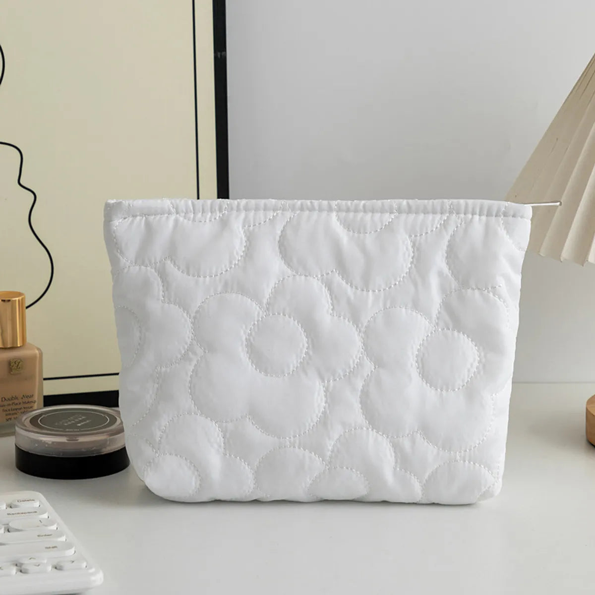 Elegant Vacation Solid Color Polyester Square Makeup Bags