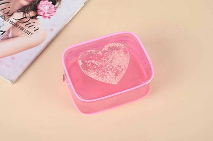 Elegant Vacation Solid Color PVC Square Makeup Bags