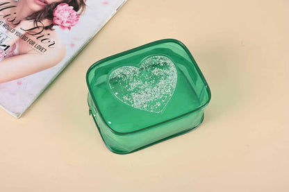 Elegant Vacation Solid Color PVC Square Makeup Bags