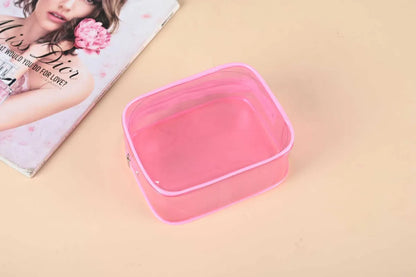 Elegant Vacation Solid Color PVC Square Makeup Bags