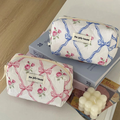 Elegant Vintage Style Flower Polyester Square Makeup Bags