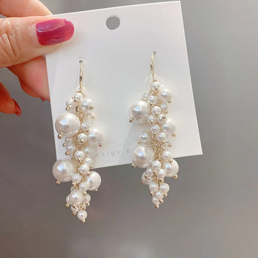 Elegant Vintage Style Geometric Artificial Pearl Alloy Tassel Plating Women's Drop Earrings