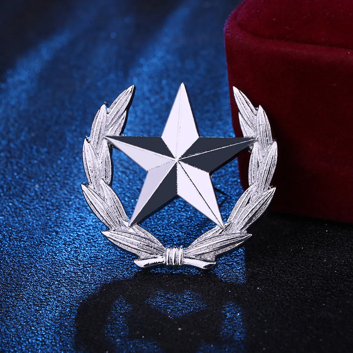 Elegant Vintage Style Pentagram Grain Zinc Unisex Brooches Collar Pin