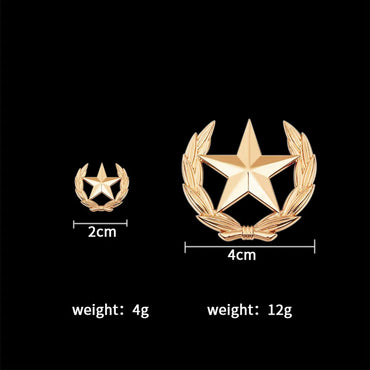 Elegant Vintage Style Pentagram Grain Zinc Unisex Brooches Collar Pin