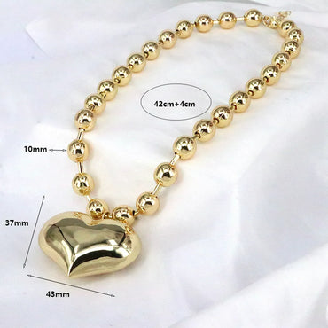 Elegant Vintage Style Simple Style Heart Shape Steel Plating Gold Plated Pendant Necklace