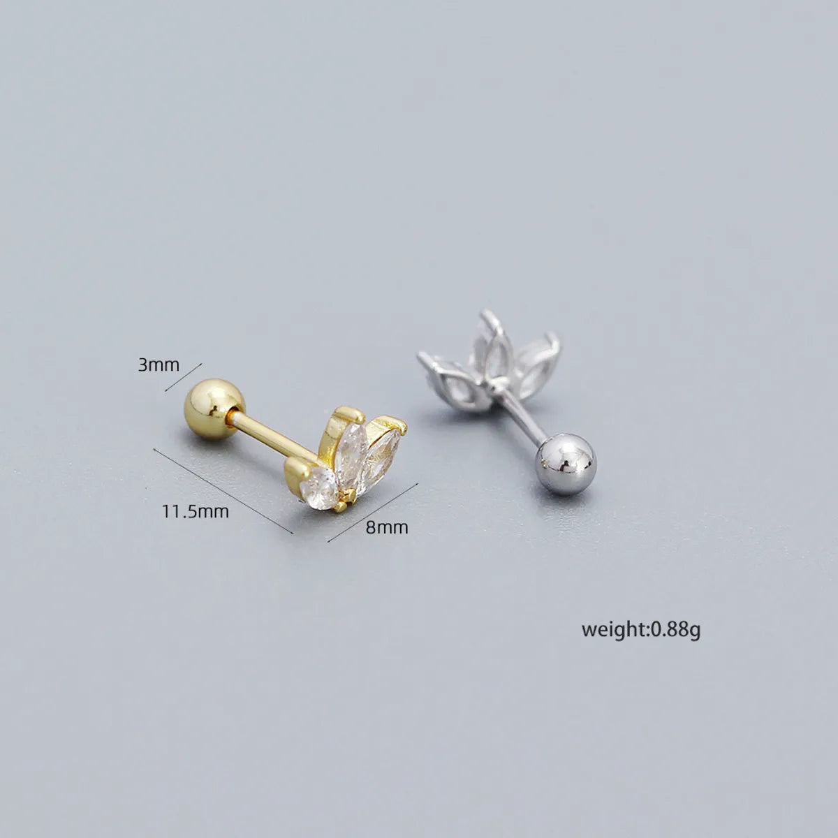 Elegant Water Droplets Sterling Silver Inlay Rhinestones Ear Studs 1 Pair