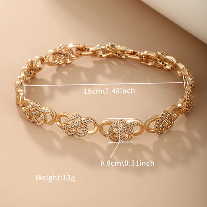 Elegant Xuping Infinity Heart Shape Alloy Copper Plating Inlay Artificial Diamond 18k Gold Plated Women'S Bracelets