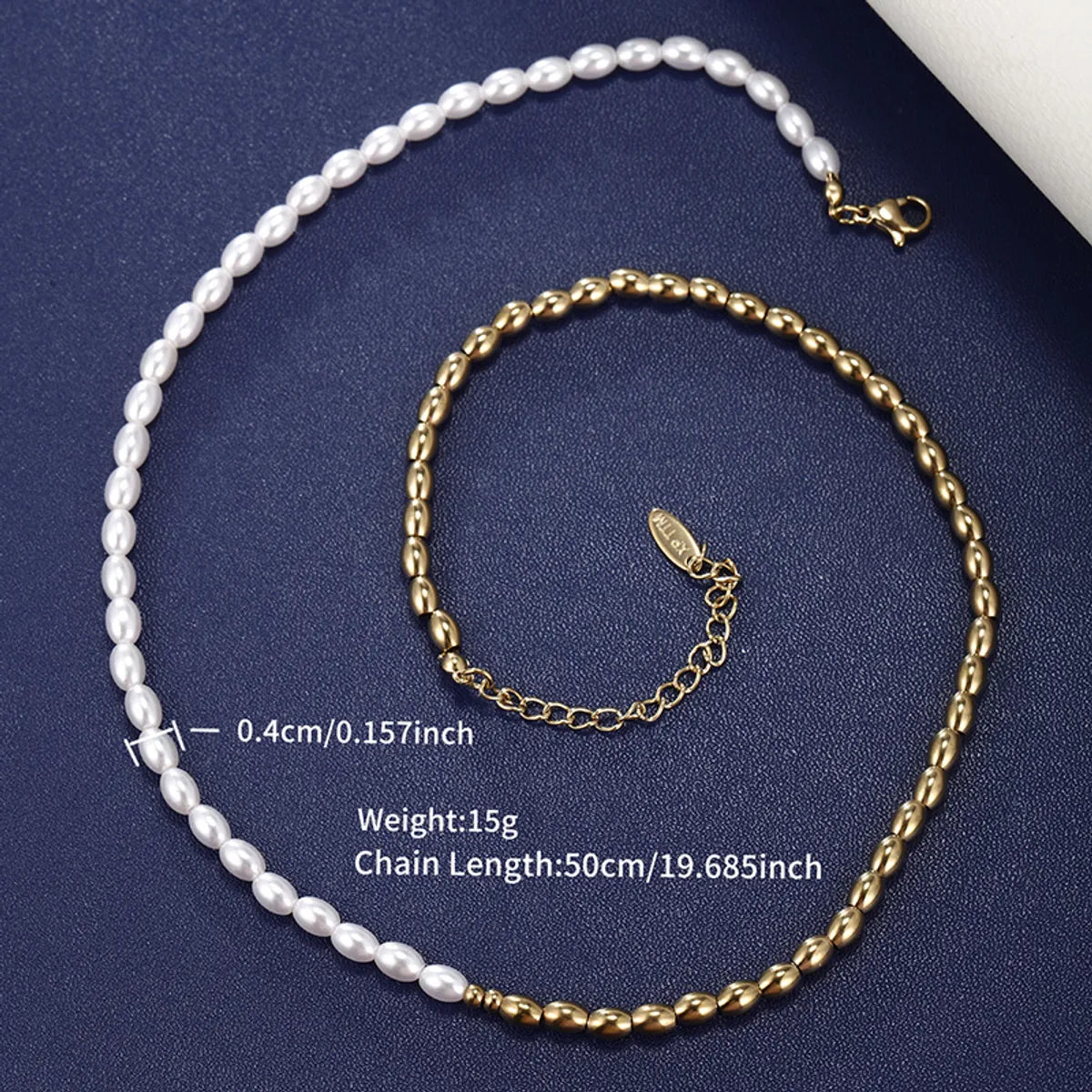 Elegant Xuping Simple Style Geometric 14k Gold Plated Artificial Pearls Copper Alloy Wholesale Necklace