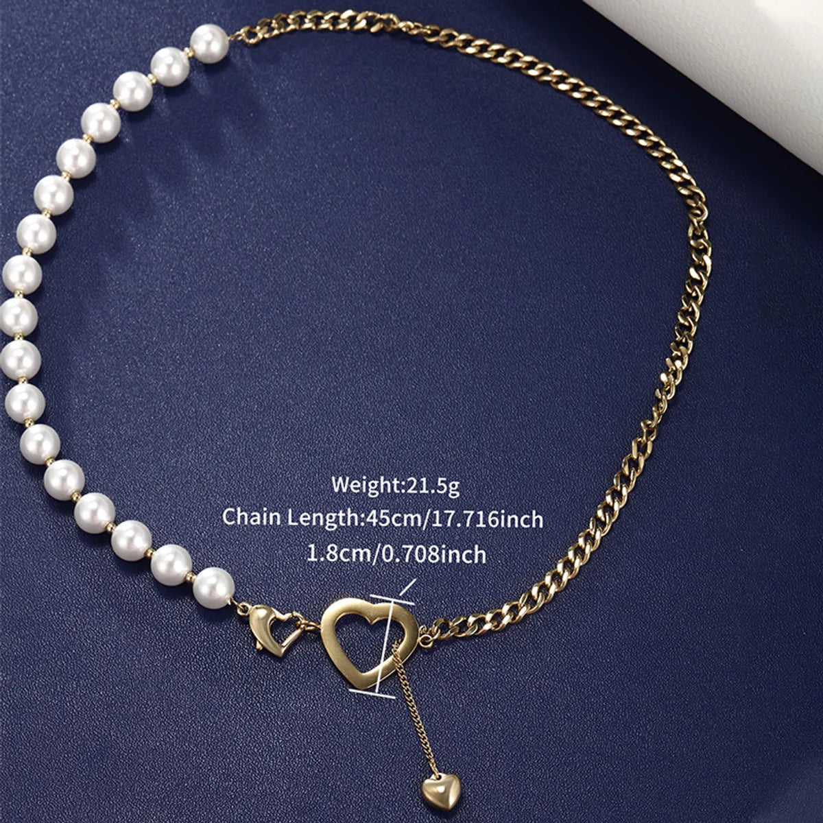 Elegant Xuping Simple Style Geometric 14k Gold Plated Artificial Pearls Copper Alloy Wholesale Necklace