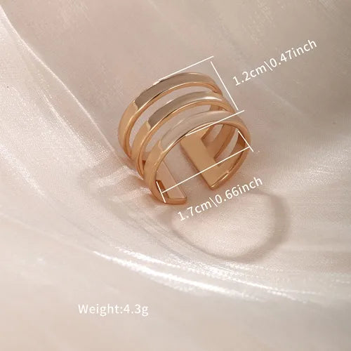 Elegant Xuping Simple Style Geometric Alloy Plating 18k Gold Plated Women'S Open Rings