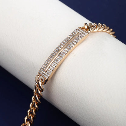 Elegant XUPING Simple Style Round Heart Shape Rectangle Alloy Copper Plating Inlay Artificial Diamond 18K Gold Plated Women'S Bracelets