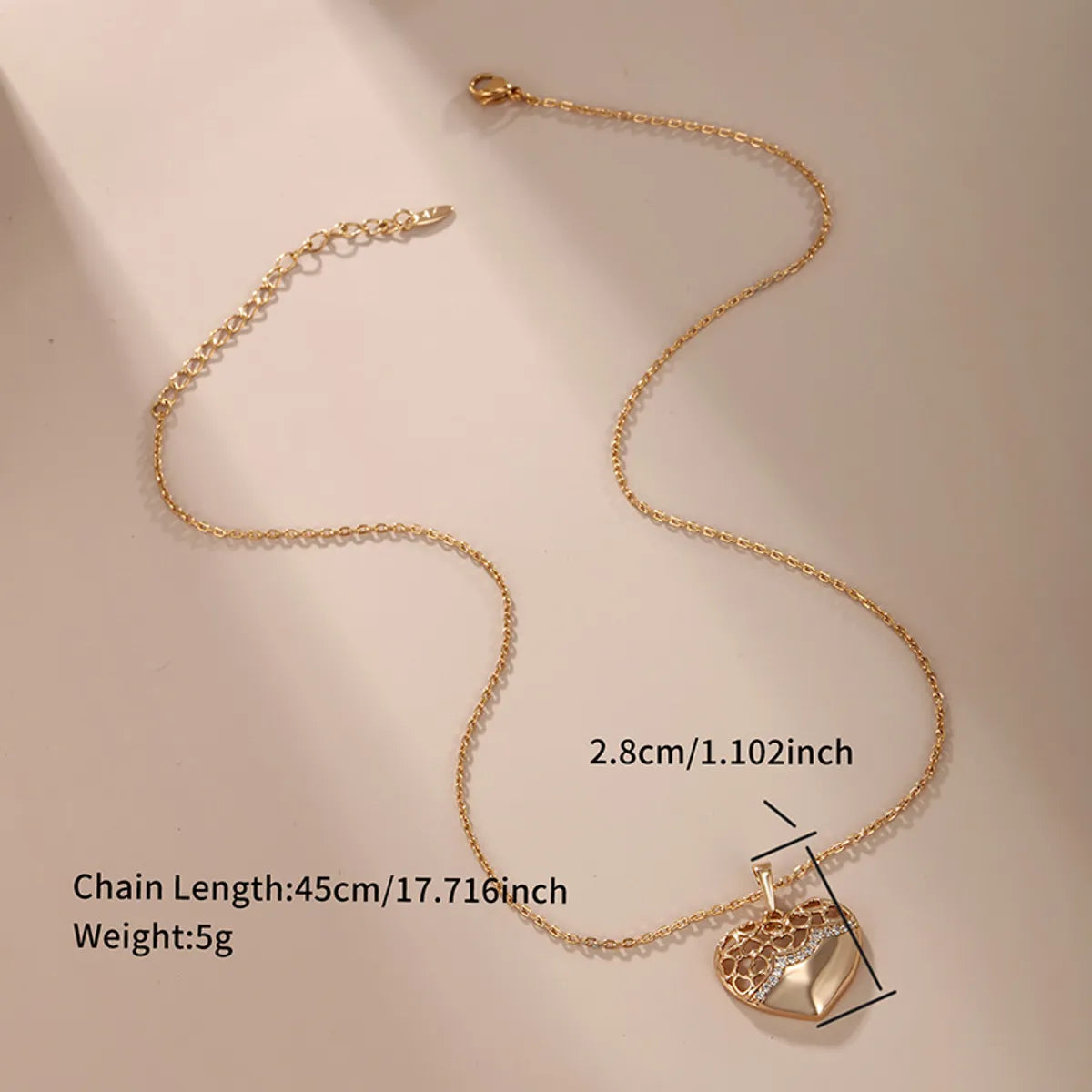 Elegant Xuping Sweet Heart Shape Alloy Copper Alloy Plating Inlay Artificial Gemstones 18k Gold Plated Women'S Pendant Necklace